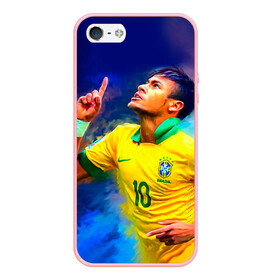 Чехол для iPhone 5/5S матовый с принтом Neymar в Екатеринбурге, Силикон | Область печати: задняя сторона чехла, без боковых панелей | neymar | неймар | сборная бразилии