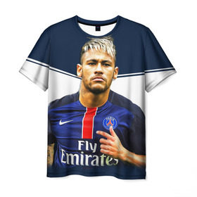 Мужская футболка 3D с принтом Neymar в Екатеринбурге, 100% полиэфир | прямой крой, круглый вырез горловины, длина до линии бедер | neymar | psg | неймар | псж | сборная бразилии