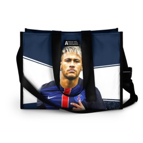 Сумка-шоппер 3D с принтом Neymar в Екатеринбурге, 100% полиэстер | застегивается на металлическую кнопку; внутренний карман застегивается на молнию. Стенки укреплены специальным мягким материалом, чтобы защитить содержимое от несильных ударов
 | neymar | psg | неймар | псж | сборная бразилии