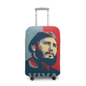 Чехол для чемодана 3D с принтом Фидель Кастро в Екатеринбурге, 86% полиэфир, 14% спандекс | двустороннее нанесение принта, прорези для ручек и колес | cuba | fidel | диктатор | коммунизм | куба | президент | фидель