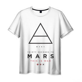 Мужская футболка 3D с принтом 30 Seconds to Mars в Екатеринбурге, 100% полиэфир | прямой крой, круглый вырез горловины, длина до линии бедер | Тематика изображения на принте: 