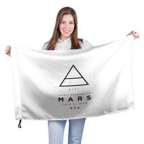 Флаг 3D с принтом 30 Seconds to Mars в Екатеринбурге, 100% полиэстер | плотность ткани — 95 г/м2, размер — 67 х 109 см. Принт наносится с одной стороны | 