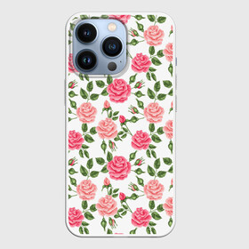Чехол для iPhone 13 Pro с принтом РОЗЫ ПАТТЕРН | ROSES PATTERN в Екатеринбурге,  |  | абстракция | коллаж | паттерн | растения | розы | цветы