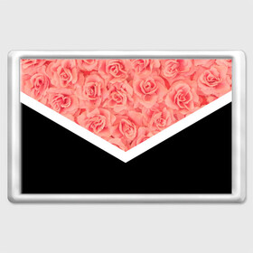 Магнит 45*70 с принтом Розы (в цвете)  в Екатеринбурге, Пластик | Размер: 78*52 мм; Размер печати: 70*45 | flowers | абстракция | растения | розовы | розы | треугольник | цветы | черно белый