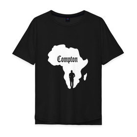 Мужская футболка хлопок Oversize с принтом Африка, Compton, K. Lamar в Екатеринбурге, 100% хлопок | свободный крой, круглый ворот, “спинка” длиннее передней части | Тематика изображения на принте: 