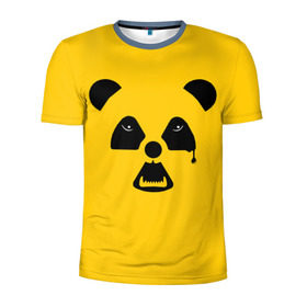 Мужская футболка 3D спортивная с принтом Радиоактивная природа в Екатеринбурге, 100% полиэстер с улучшенными характеристиками | приталенный силуэт, круглая горловина, широкие плечи, сужается к линии бедра | panda | wwf | глаза | панда | радиация | экология