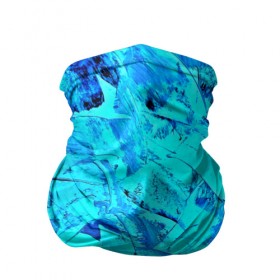 Бандана-труба 3D с принтом Голубые краски в Екатеринбурге, 100% полиэстер, ткань с особыми свойствами — Activecool | плотность 150‒180 г/м2; хорошо тянется, но сохраняет форму | watercolor | абстракция красок | акварель | брызги красок | краска | потертость красок