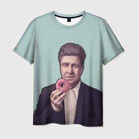 Мужская футболка 3D с принтом Дэвид Линч в Екатеринбурге, 100% полиэфир | прямой крой, круглый вырез горловины, длина до линии бедер | david lynch | автор | актер | внутренняя империя | гений | дюна | малхолланд драйв | пончик | режиссер | синий бархат | твин пикс | шоссе в никуда
