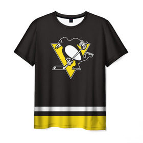 Мужская футболка 3D с принтом Pittsburgh Penguins 2017 в Екатеринбурге, 100% полиэфир | прямой крой, круглый вырез горловины, длина до линии бедер | Тематика изображения на принте: nhl | pittsburgh penguins | спорт | хоккей