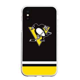 Чехол для iPhone XS Max матовый с принтом Pittsburgh Penguins 2017 в Екатеринбурге, Силикон | Область печати: задняя сторона чехла, без боковых панелей | nhl | pittsburgh penguins | спорт | хоккей