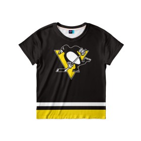 Детская футболка 3D с принтом Pittsburgh Penguins 2017 в Екатеринбурге, 100% гипоаллергенный полиэфир | прямой крой, круглый вырез горловины, длина до линии бедер, чуть спущенное плечо, ткань немного тянется | Тематика изображения на принте: nhl | pittsburgh penguins | спорт | хоккей