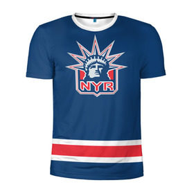 Мужская футболка 3D спортивная с принтом New York Rangers 2017 в Екатеринбурге, 100% полиэстер с улучшенными характеристиками | приталенный силуэт, круглая горловина, широкие плечи, сужается к линии бедра | new york rangers | nhl | спорт | хоккей
