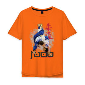 Мужская футболка хлопок Oversize с принтом Дзюдо в Екатеринбурге, 100% хлопок | свободный крой, круглый ворот, “спинка” длиннее передней части | judo | борьба | единоборство