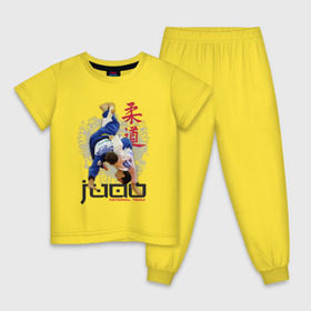 Детская пижама хлопок с принтом Дзюдо в Екатеринбурге, 100% хлопок |  брюки и футболка прямого кроя, без карманов, на брюках мягкая резинка на поясе и по низу штанин
 | judo | борьба | единоборство