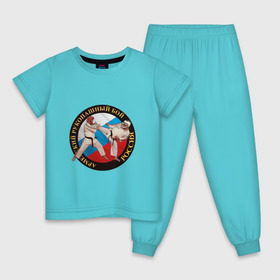 Детская пижама хлопок с принтом армейский рукопашный бой в Екатеринбурге, 100% хлопок |  брюки и футболка прямого кроя, без карманов, на брюках мягкая резинка на поясе и по низу штанин
 | арб | защита | нападение