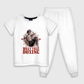 Детская пижама хлопок с принтом Тайский бокс в Екатеринбурге, 100% хлопок |  брюки и футболка прямого кроя, без карманов, на брюках мягкая резинка на поясе и по низу штанин
 | muay thai boxing