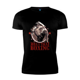 Мужская футболка премиум с принтом Тайский бокс в Екатеринбурге, 92% хлопок, 8% лайкра | приталенный силуэт, круглый вырез ворота, длина до линии бедра, короткий рукав | muay thai boxing