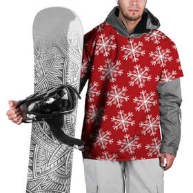 Накидка на куртку 3D с принтом Новогодние Снежинки в Екатеринбурге, 100% полиэстер |  | дед | дед морозо | клаус | новый год | подарки | санта | санта клаус | снег | снеговик | снежинки | холод