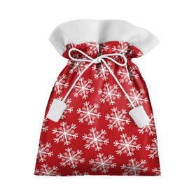 Подарочный 3D мешок с принтом Новогодние Снежинки в Екатеринбурге, 100% полиэстер | Размер: 29*39 см | Тематика изображения на принте: дед | дед морозо | клаус | новый год | подарки | санта | санта клаус | снег | снеговик | снежинки | холод
