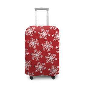 Чехол для чемодана 3D с принтом Новогодние Снежинки в Екатеринбурге, 86% полиэфир, 14% спандекс | двустороннее нанесение принта, прорези для ручек и колес | дед | дед морозо | клаус | новый год | подарки | санта | санта клаус | снег | снеговик | снежинки | холод