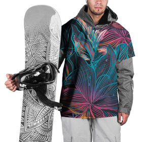 Накидка на куртку 3D с принтом Авангард страсти в Екатеринбурге, 100% полиэстер |  | Тематика изображения на принте: красный | линии | синий | цвет | яркий