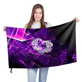 Флаг 3D с принтом Близнецы в Екатеринбурге, 100% полиэстер | плотность ткани — 95 г/м2, размер — 67 х 109 см. Принт наносится с одной стороны | gemini | близнецы | звезды | знаки зодиака | космос | созвездие