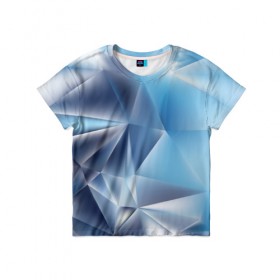 Детская футболка 3D с принтом Blue abstract в Екатеринбурге, 100% гипоаллергенный полиэфир | прямой крой, круглый вырез горловины, длина до линии бедер, чуть спущенное плечо, ткань немного тянется | Тематика изображения на принте: 