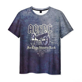 Мужская футболка 3D с принтом AC/DC пушка в Екатеринбурге, 100% полиэфир | прямой крой, круглый вырез горловины, длина до линии бедер | Тематика изображения на принте: ac dc | acdc | for those about to rock | австралийская | ангус янг | блюз рок | головы | группа | крис слэйд | метал | музыканты | певцы | рок | рок н ролл | сталь | стиви янг | хард рок | эксл роуз