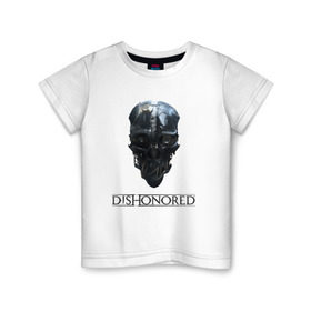 Детская футболка хлопок с принтом Маска Корво в Екатеринбурге, 100% хлопок | круглый вырез горловины, полуприлегающий силуэт, длина до линии бедер | corvo | dishonored | korvo | outsider | дануол | корво | чужой