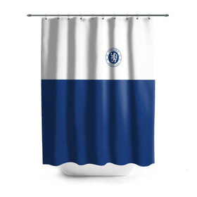 Штора 3D для ванной с принтом Chelsea - Light Blue в Екатеринбурге, 100% полиэстер | плотность материала — 100 г/м2. Стандартный размер — 146 см х 180 см. По верхнему краю — пластиковые люверсы для креплений. В комплекте 10 пластиковых колец | челси