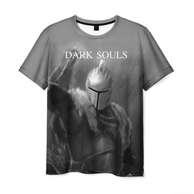 Мужская футболка 3D с принтом Dark Souls в Екатеринбурге, 100% полиэфир | прямой крой, круглый вырез горловины, длина до линии бедер | dark souls | praise the sun | you died | дарк соулс | темные души