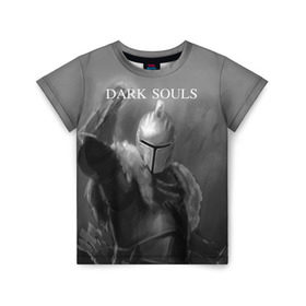 Детская футболка 3D с принтом Dark Souls в Екатеринбурге, 100% гипоаллергенный полиэфир | прямой крой, круглый вырез горловины, длина до линии бедер, чуть спущенное плечо, ткань немного тянется | dark souls | praise the sun | you died | дарк соулс | темные души