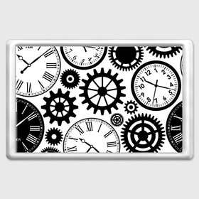 Магнит 45*70 с принтом Часы и шестеренки в Екатеринбурге, Пластик | Размер: 78*52 мм; Размер печати: 70*45 | pattern | узор | часы