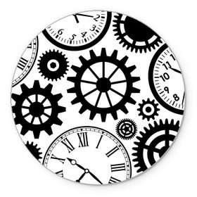 Коврик круглый с принтом Часы и шестеренки в Екатеринбурге, резина и полиэстер | круглая форма, изображение наносится на всю лицевую часть | pattern | узор | часы