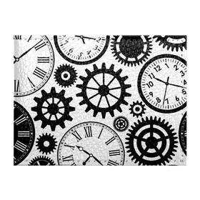 Обложка для студенческого билета с принтом Часы и шестеренки в Екатеринбурге, натуральная кожа | Размер: 11*8 см; Печать на всей внешней стороне | pattern | узор | часы