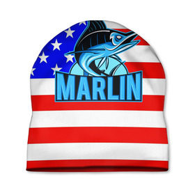 Шапка 3D с принтом Marlin USA в Екатеринбурге, 100% полиэстер | универсальный размер, печать по всей поверхности изделия | Тематика изображения на принте: 