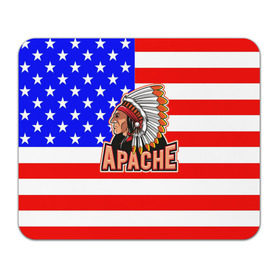 Коврик прямоугольный с принтом Apache в Екатеринбурге, натуральный каучук | размер 230 х 185 мм; запечатка лицевой стороны | apache | usa | америка | американец | индейцы | символика америки | сша