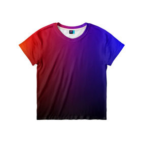 Детская футболка 3D с принтом Градиент 3 в Екатеринбурге, 100% гипоаллергенный полиэфир | прямой крой, круглый вырез горловины, длина до линии бедер, чуть спущенное плечо, ткань немного тянется | градиент | красный | синий | текстура | цвет