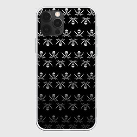 Чехол для iPhone 12 Pro Max с принтом Пиратский pattern в Екатеринбурге, Силикон |  | bones | buccaneer | corsair | filibuster | freebooter | picaroon | pirate | rover | голова | кости | пират | скелет | череп