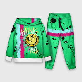 Детский костюм 3D (с толстовкой) с принтом Blink 182 в Екатеринбурге,  |  | blink | альтернативный рок | блинк | зеленый | линии | марк хоппус | музыка | мэтт скиба | панк | панк рок | песни | полосы | поп панк | рок | скейт панк | смайл | трэвис баркер