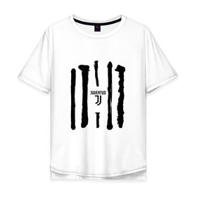 Мужская футболка хлопок Oversize с принтом Juventus - Drawing paint (Collections 2018) в Екатеринбурге, 100% хлопок | свободный крой, круглый ворот, “спинка” длиннее передней части | juve | юве | ювентус