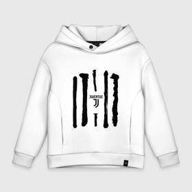 Детское худи Oversize хлопок с принтом Juventus - Drawing paint (Collections 2018) в Екатеринбурге, френч-терри — 70% хлопок, 30% полиэстер. Мягкий теплый начес внутри —100% хлопок | боковые карманы, эластичные манжеты и нижняя кромка, капюшон на магнитной кнопке | juve | юве | ювентус