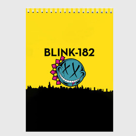 Скетчбук с принтом Blink-182 город в Екатеринбурге, 100% бумага
 | 48 листов, плотность листов — 100 г/м2, плотность картонной обложки — 250 г/м2. Листы скреплены сверху удобной пружинной спиралью | blink | альтернативный рок | блинк | город | желтый | марк хоппус | музыка | мэтт скиба | панк | панк рок | песни | поп панк | рок | скейт панк | смайл | солнце | трэвис баркер