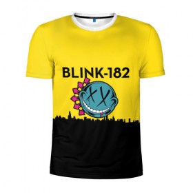 Мужская футболка 3D спортивная с принтом Blink-182 город в Екатеринбурге, 100% полиэстер с улучшенными характеристиками | приталенный силуэт, круглая горловина, широкие плечи, сужается к линии бедра | Тематика изображения на принте: blink | альтернативный рок | блинк | город | желтый | марк хоппус | музыка | мэтт скиба | панк | панк рок | песни | поп панк | рок | скейт панк | смайл | солнце | трэвис баркер