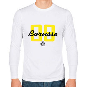 Мужской лонгслив хлопок с принтом Borussia Dortmund - Borusse 09 (New 2018 Design) в Екатеринбурге, 100% хлопок |  | боруссия дортмунд