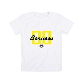 Детская футболка хлопок с принтом Borussia Dortmund - Borusse 09 (New 2018 Design) в Екатеринбурге, 100% хлопок | круглый вырез горловины, полуприлегающий силуэт, длина до линии бедер | Тематика изображения на принте: боруссия дортмунд