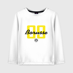 Детский лонгслив хлопок с принтом Borussia Dortmund - Borusse 09 (New 2018 Design) в Екатеринбурге, 100% хлопок | круглый вырез горловины, полуприлегающий силуэт, длина до линии бедер | боруссия дортмунд
