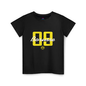 Детская футболка хлопок с принтом Borussia Dortmund - Borusse 09, for black (New 2018 Design) в Екатеринбурге, 100% хлопок | круглый вырез горловины, полуприлегающий силуэт, длина до линии бедер | Тематика изображения на принте: боруссия дортмунд