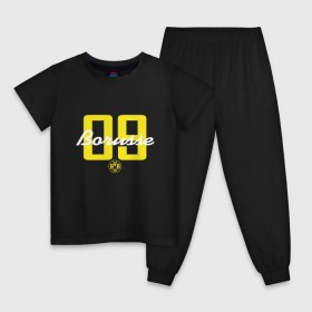 Детская пижама хлопок с принтом Borussia Dortmund - Borusse 09, for black (New 2018 Design) в Екатеринбурге, 100% хлопок |  брюки и футболка прямого кроя, без карманов, на брюках мягкая резинка на поясе и по низу штанин
 | боруссия дортмунд
