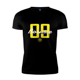 Мужская футболка премиум с принтом Borussia Dortmund - Borusse 09, for black (New 2018 Design) в Екатеринбурге, 92% хлопок, 8% лайкра | приталенный силуэт, круглый вырез ворота, длина до линии бедра, короткий рукав | боруссия дортмунд